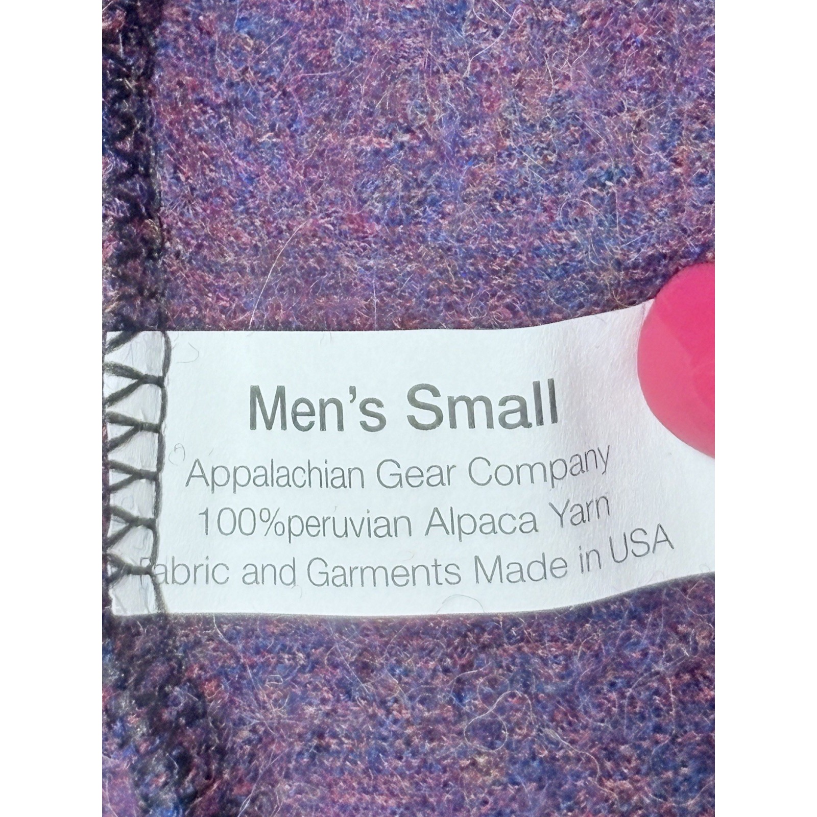Appalachian Gear Co 100% Peruvian Alpaca Purple Hooded Sweater Men's S Usa New — image 5 of 8